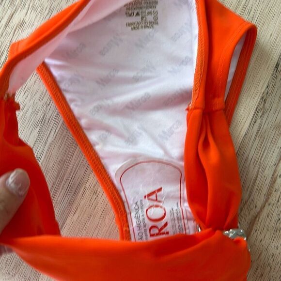 NEW Miroa orange Brazilian bikini bottoms with silver detail size S - Picture 2 of 4